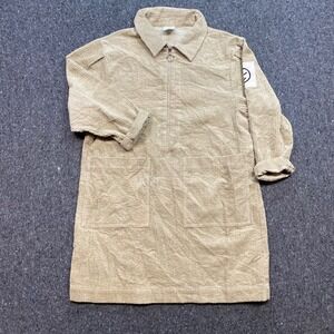 Wynken Corduroy Dress Sz 8y Girls Beige Boho Skater Half Zip Ring Pull Patch